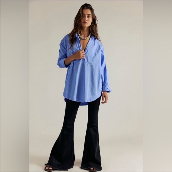 FREE PEOPLE Black EMRE FLARE jeans size 28 - Picture 2 of 16